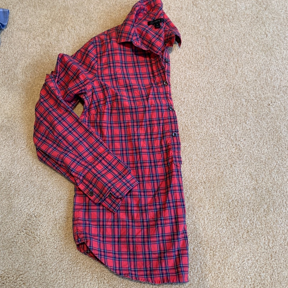 J Crew tartan plaid popover EUC, sz 6